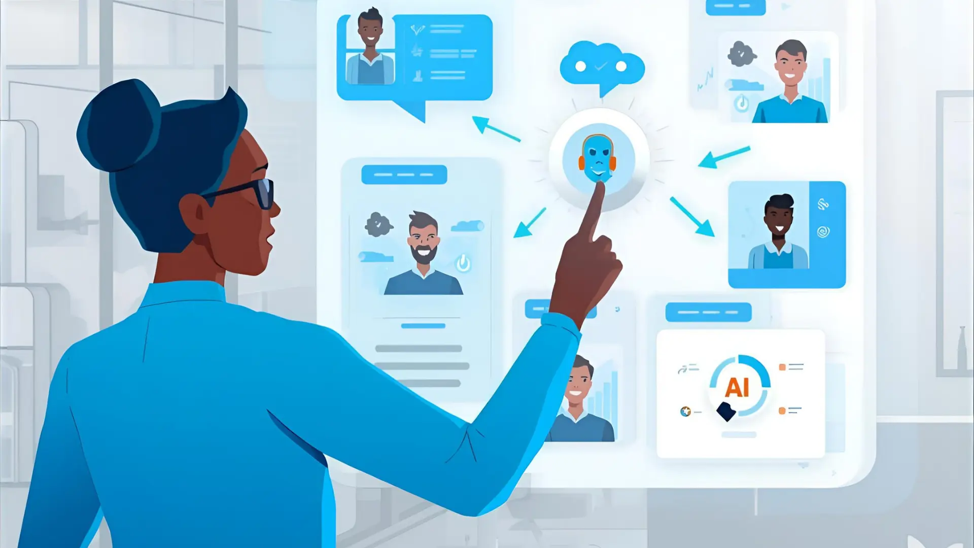 Kenyan HR professional using AI-powered recruitment dashboard showing candidate ranking, personalized communication, compliance checks, and integrated workflow with HR modules.